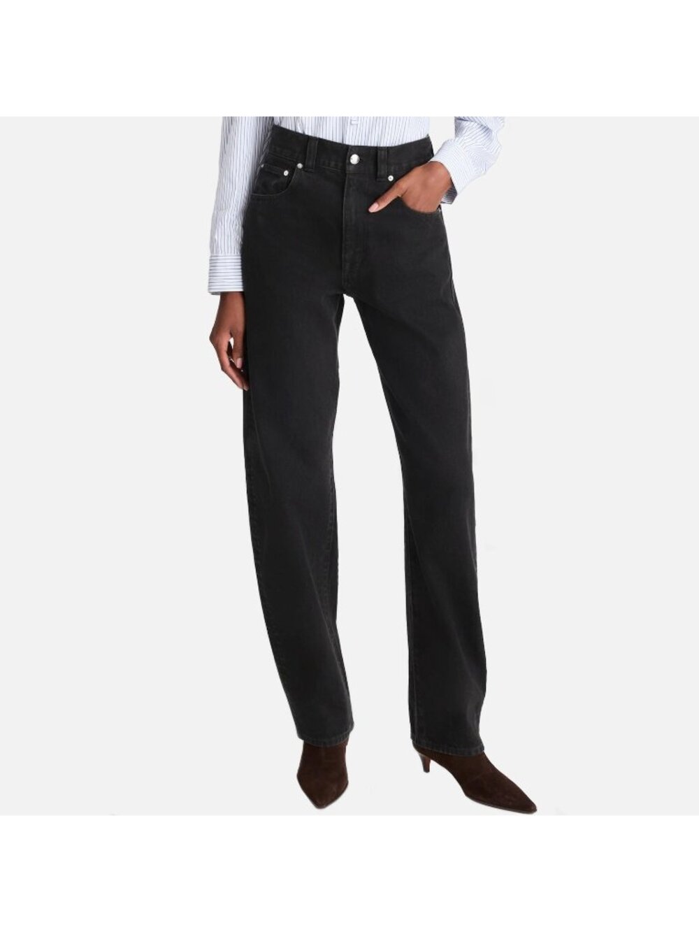 Madewell The Balloon Jean Barrel Leg High Rise Black Frost Size 23 X 29 NWT